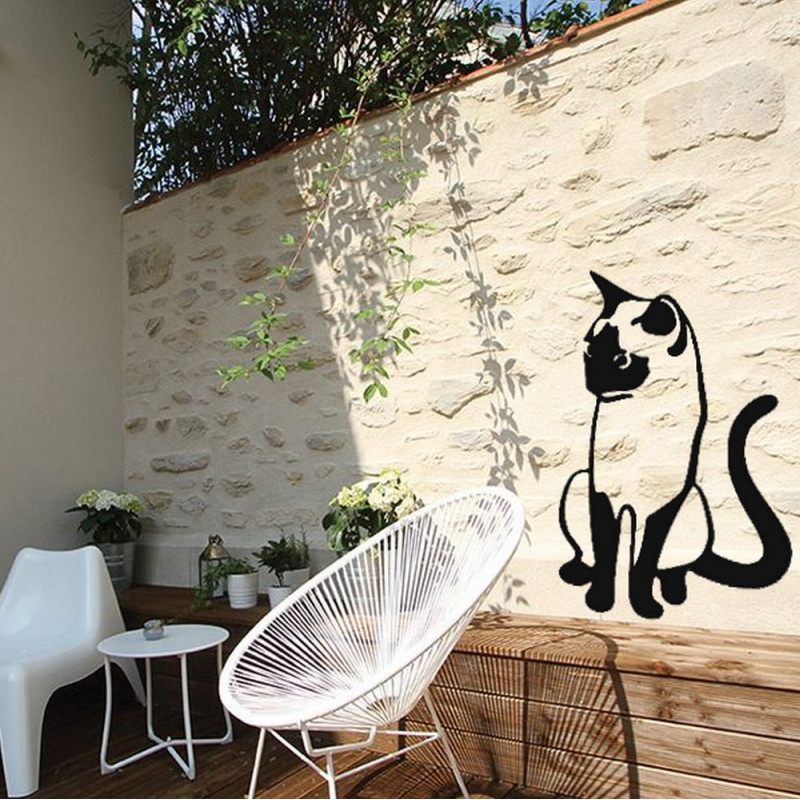 Décoration chat murale en acier thermolaqué sur mesure - Fabrication  française