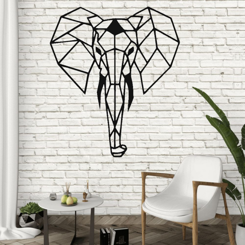 Décoration murale Elephant en acier thermolaqué sur mesure