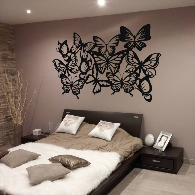 Décoration murale en métal papillon destructuré 67x38x6 CASSIS